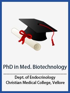 Endocrinology CMC Vellore - PhD in Medical Biotechnology
